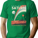 Exploring Saturn T-Shirt for Men & Women, T-Shirts Graphic Tee - Green