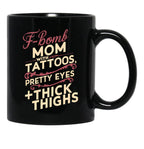 F Bomb Mom Black Coffee Mug, Gift Coffee Mug - Black