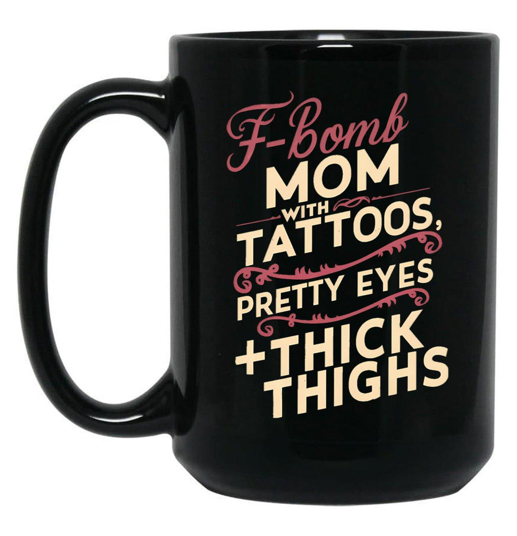 F Bomb Mom Black Coffee Mug, Gift Coffee Mug