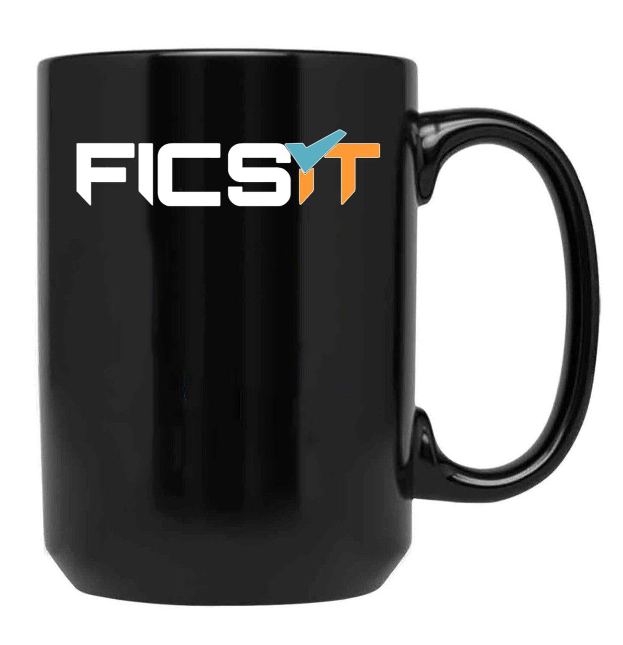 FICSIT Satisfactory Logo Classic Black Coffee Mug, Gift Coffee Mug