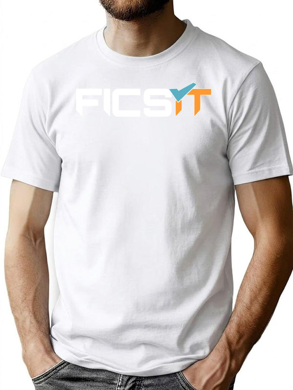 FICSIT Satisfactory Logo Classic Premium Heavyweight Cotton T-Shirt - White