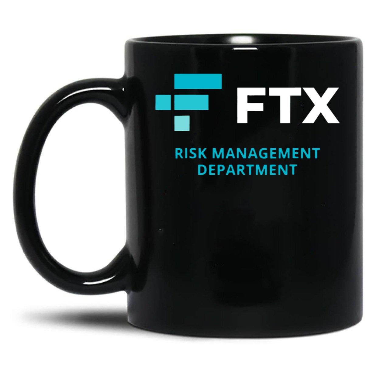 FTX Risk Management Department Fun Idea Black Coffee Mug, Gift Coffee Mug