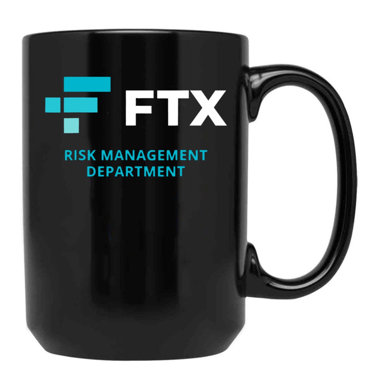 FTX Risk Management Department Fun Idea Black Coffee Mug, Gift Coffee Mug