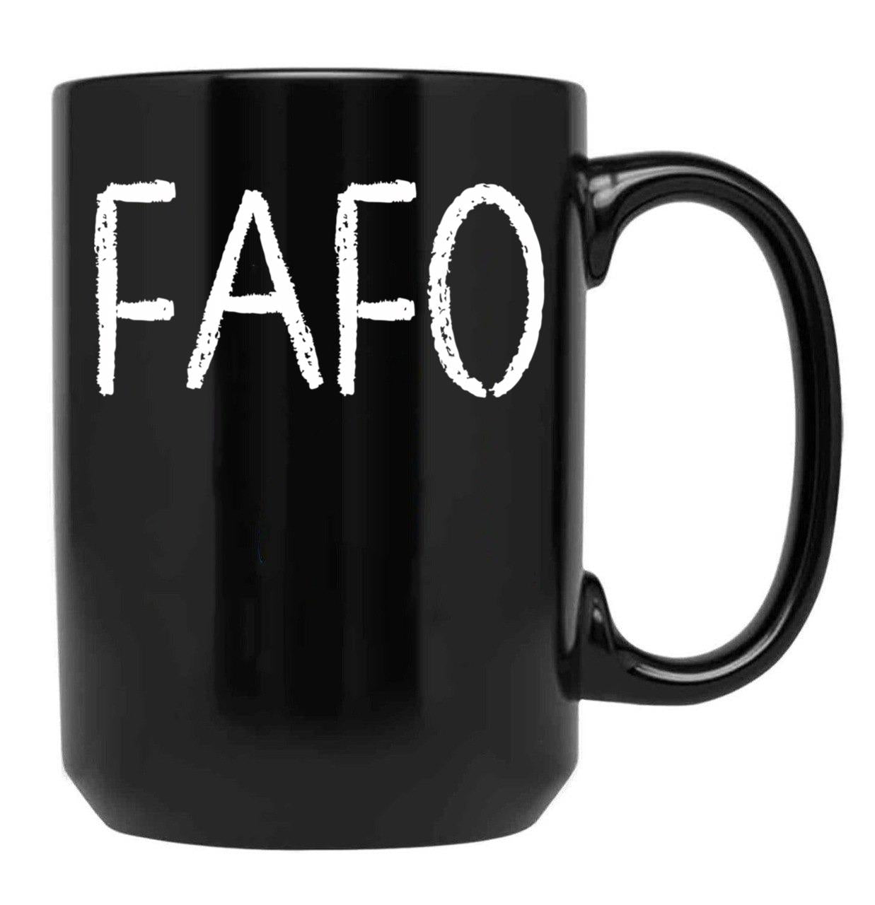 Fafo Says It All Black Coffee Mug, Gift Coffee Mug
