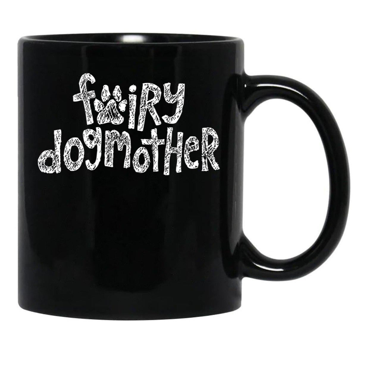 Fairy Dogmother White Black Coffee Mug, Gift Coffee Mug - Black