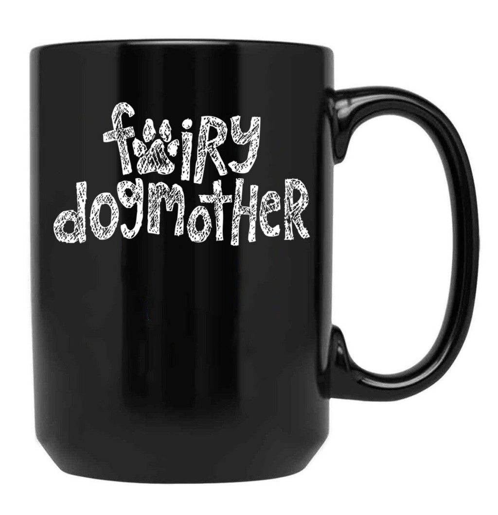 Fairy Dogmother White Black Coffee Mug, Gift Coffee Mug
