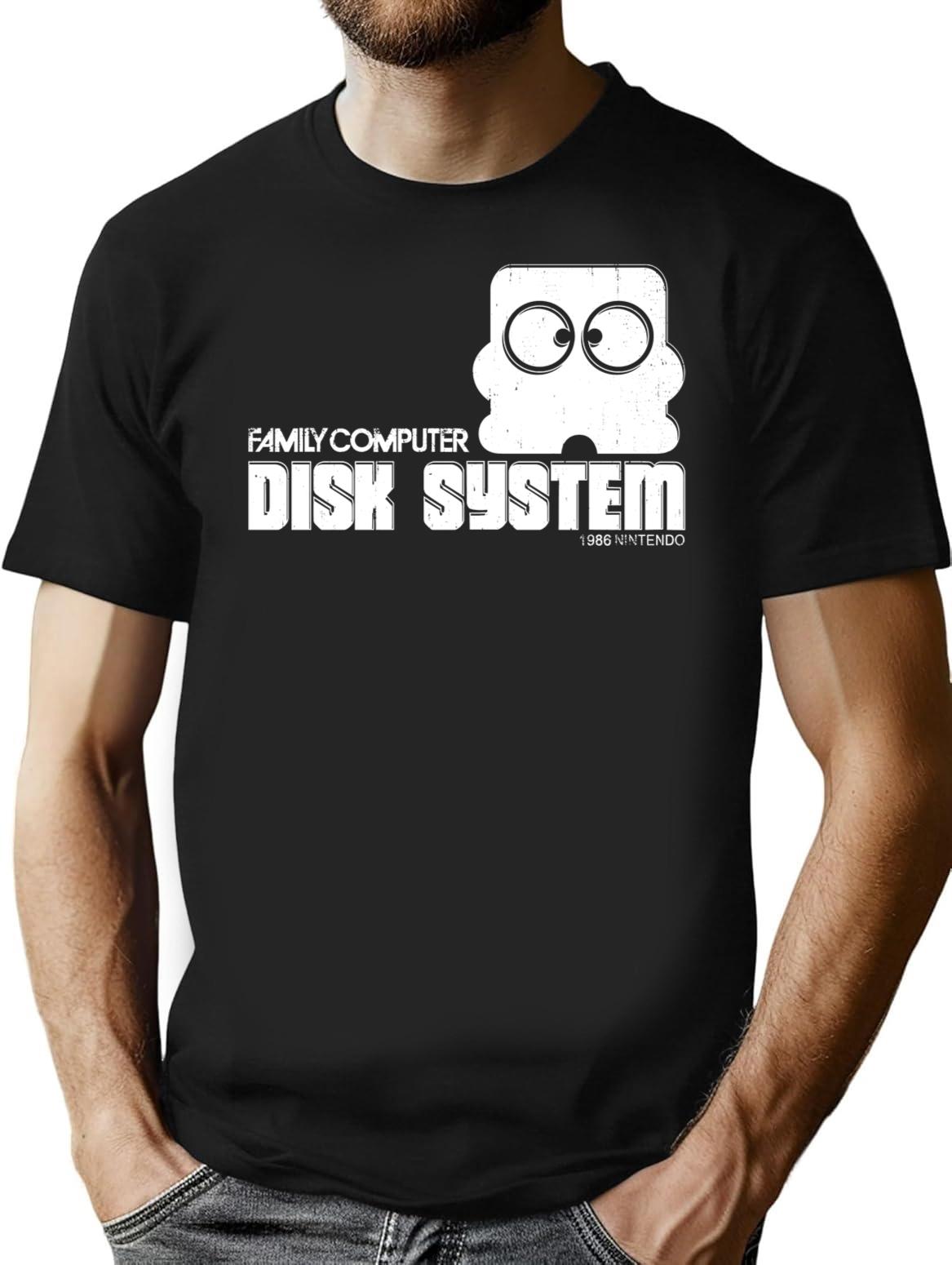 Famicom Disk Premium Heavyweight Cotton T-Shirt - Black