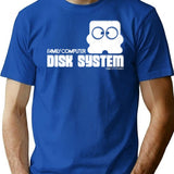 Famicom Disk Premium Heavyweight Cotton T-Shirt - Blue