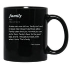Family Don't End in Blood Black Coffee Mug, Gift Coffee Mug - Black