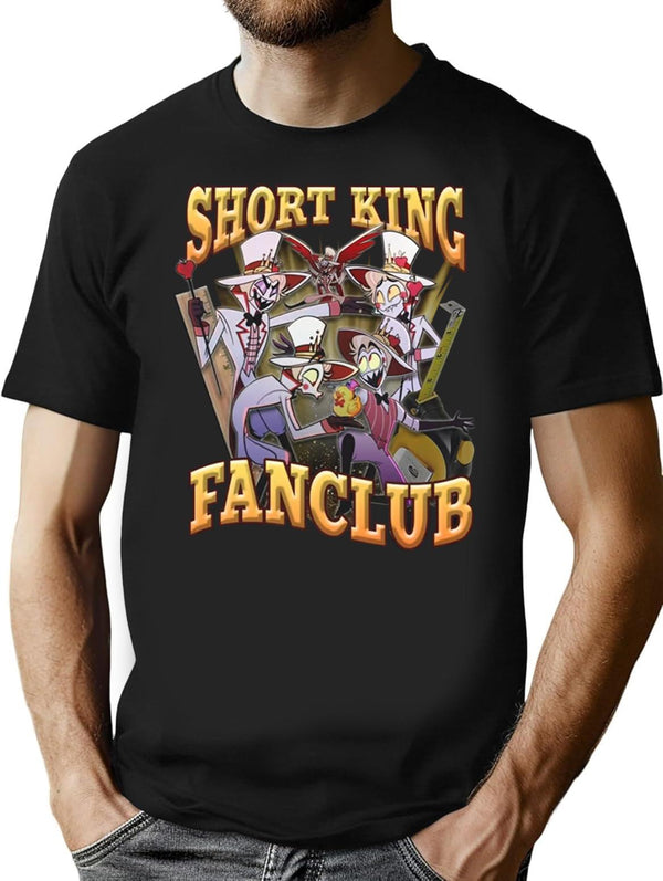 Fanclub Lucifer Short King Shirt Hazbin Hotel Characters Tshirt	Hazbin Hotel C Premium Heavyweight Cotton T-Shirt - Black