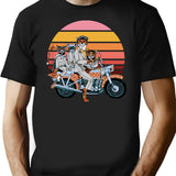 Fantastic Mr. Fox And Family On A Motorbike Premium Heavyweight Cotton T-Shirt - Black