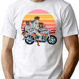Fantastic Mr. Fox And Family On A Motorbike Premium Heavyweight Cotton T-Shirt - White
