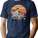 Fantastic Mr. Fox And Family On A Motorbike Premium Heavyweight Cotton T-Shirt - Navy