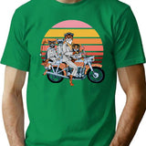 Fantastic Mr. Fox And Family On A Motorbike Premium Heavyweight Cotton T-Shirt - Green