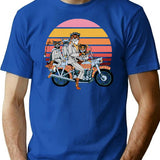 Fantastic Mr. Fox And Family On A Motorbike Premium Heavyweight Cotton T-Shirt - Blue