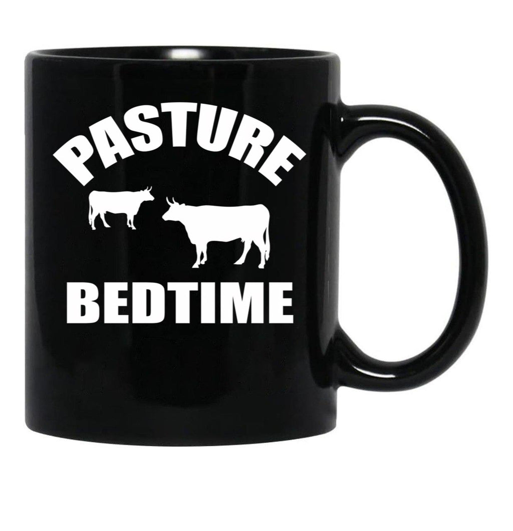 Farmer Cattle Cows Tshirts - Funny Cow Tshirt Pasture Bedtime Funny Cow Lovers Gift Idea Tshirt Black Coffee Mug, Gift Coffee Mug - Black