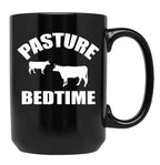 Farmer Cattle Cows Tshirts - Funny Cow Tshirt Pasture Bedtime Funny Cow Lovers Gift Idea Tshirt Black Coffee Mug, Gift Coffee Mug