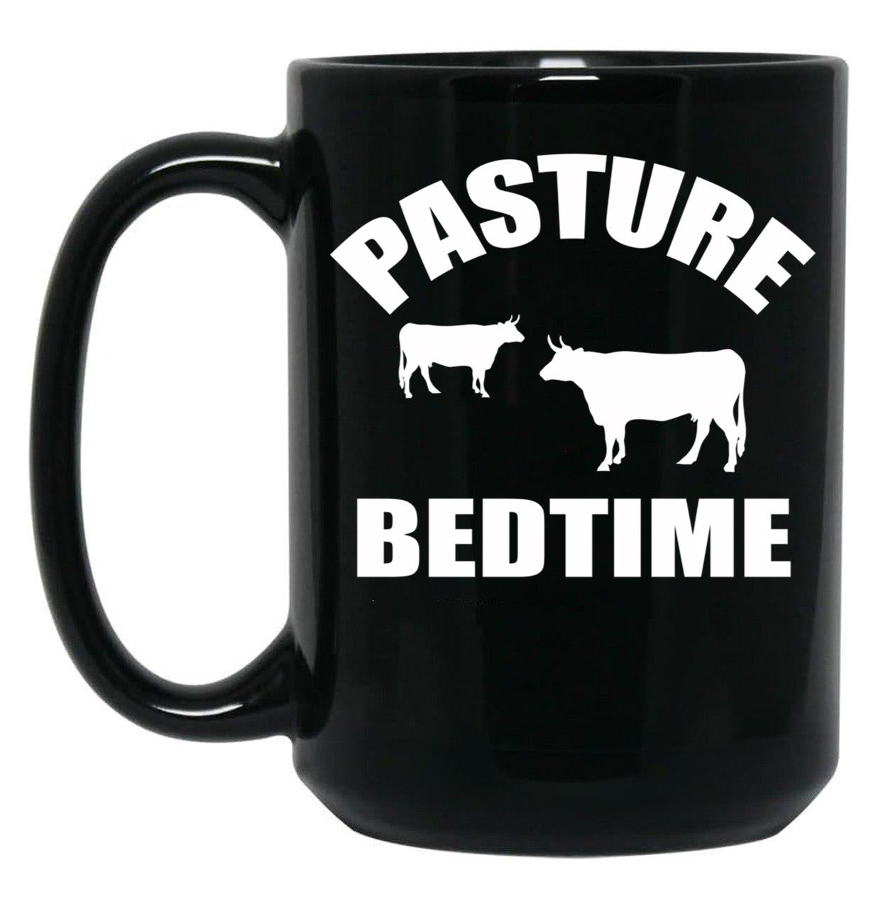 Farmer Cattle Cows Tshirts - Funny Cow Tshirt Pasture Bedtime Funny Cow Lovers Gift Idea Tshirt Black Coffee Mug, Gift Coffee Mug