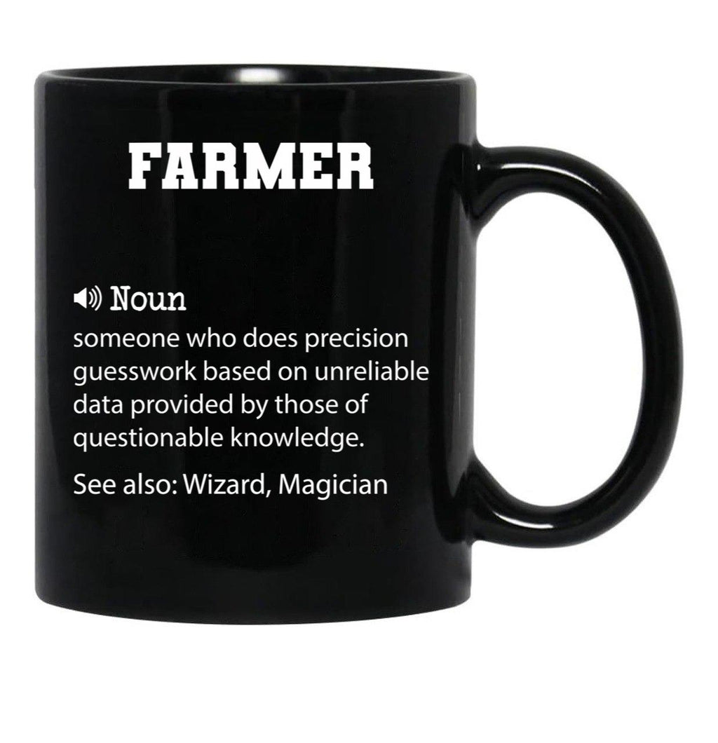 Farmer Definition Funny Farmer Quote Cool Gift For Farmer Lover Black Coffee Mug, Gift Coffee Mug - Black