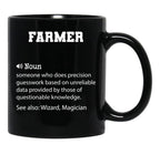 Farmer Definition Funny Farmer Quote Cool Gift For Farmer Lover Black Coffee Mug, Gift Coffee Mug - Black