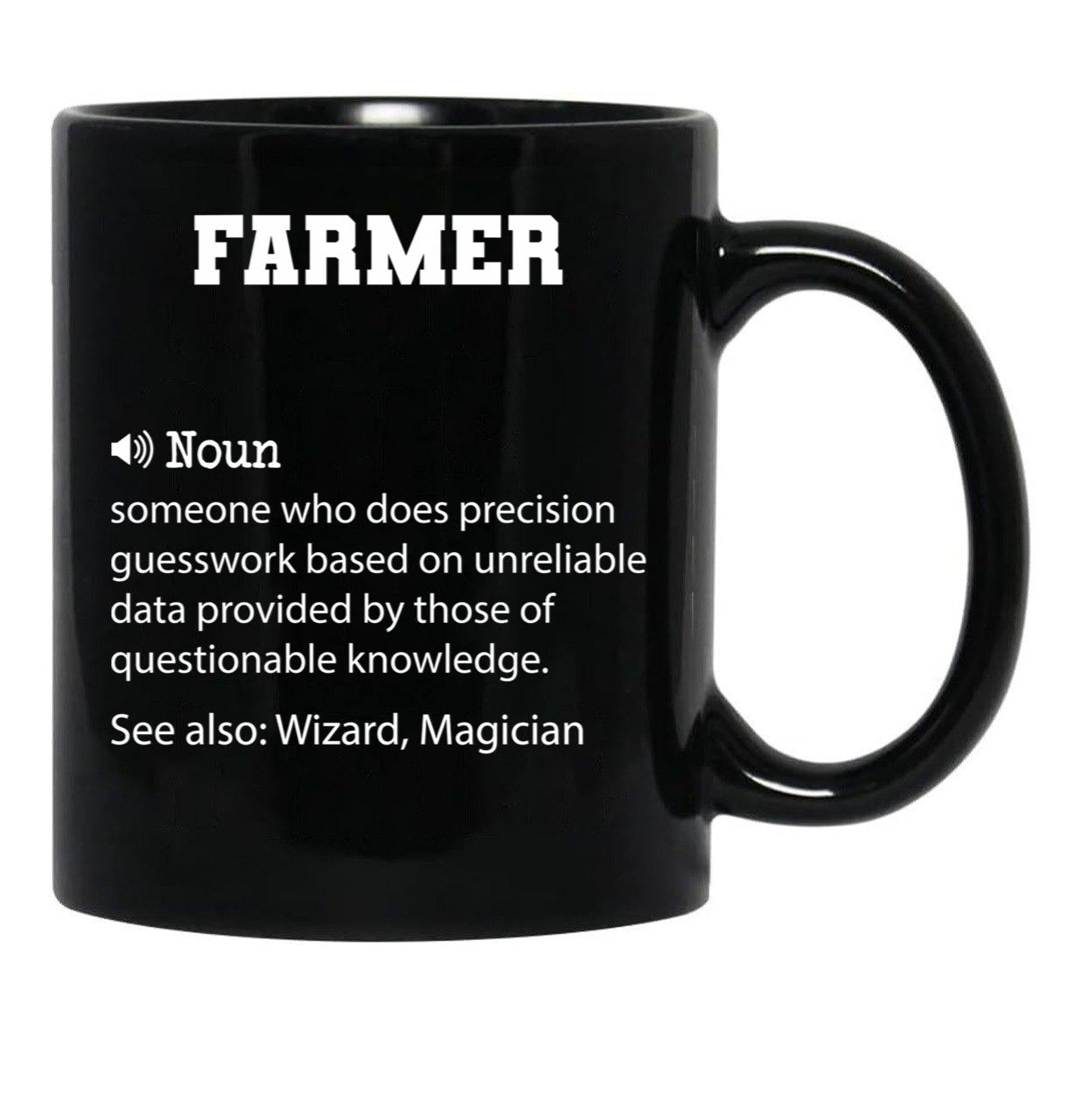 Farmer Definition Funny Farmer Quote Cool Gift For Farmer Lover Black Coffee Mug, Gift Coffee Mug - Black