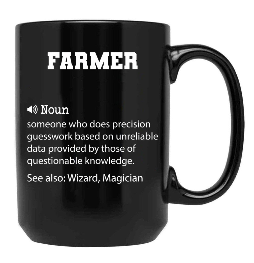 Farmer Definition Funny Farmer Quote Cool Gift For Farmer Lover Black Coffee Mug, Gift Coffee Mug