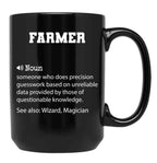 Farmer Definition Funny Farmer Quote Cool Gift For Farmer Lover Black Coffee Mug, Gift Coffee Mug