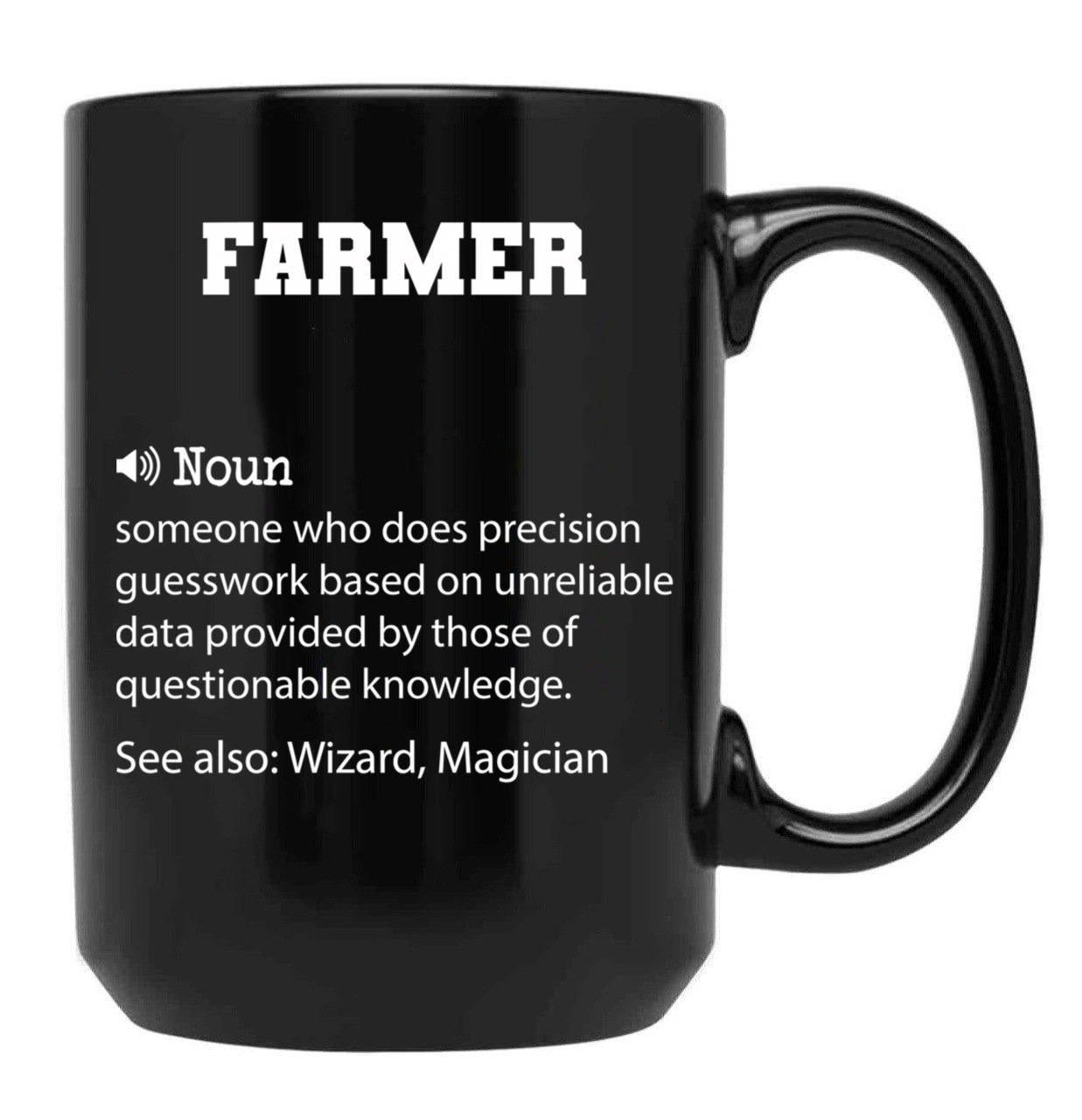 Farmer Definition Funny Farmer Quote Cool Gift For Farmer Lover Black Coffee Mug, Gift Coffee Mug