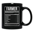 Farmer Funny Farming Nutrition Label Black Coffee Mug, Gift Coffee Mug - Black