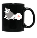 Farting Siberian Husky Puppy Black Coffee Mug, Gift Coffee Mug - Black