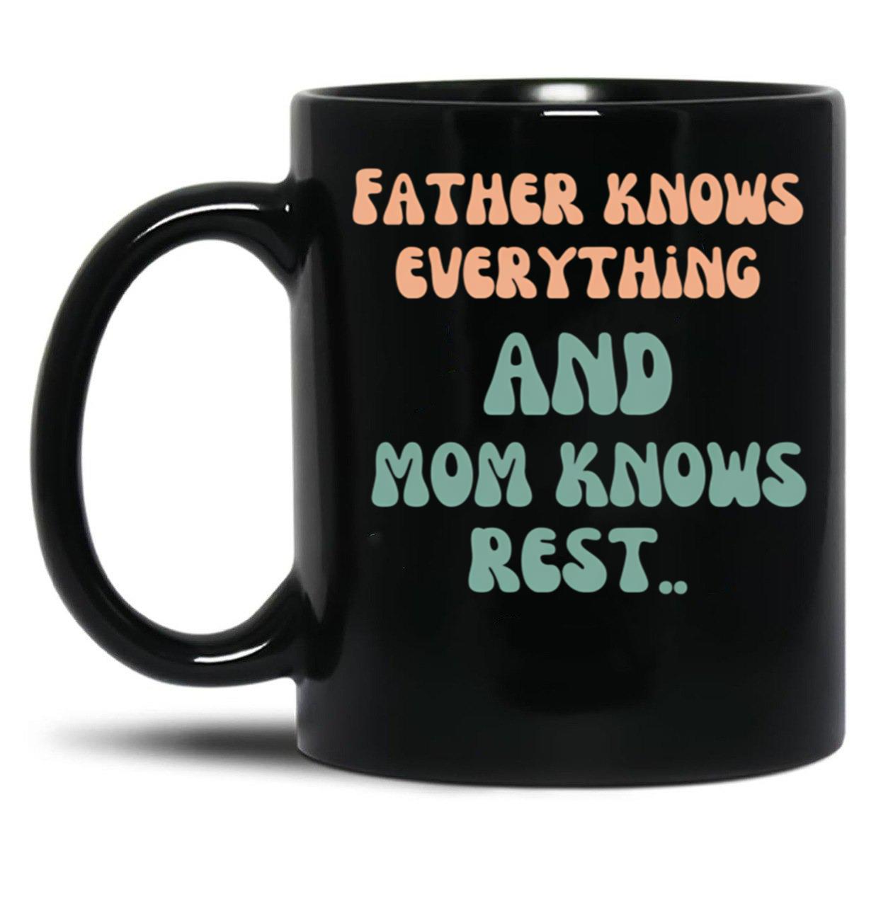 Father Versus Mom Black Coffee Mug, Gift Coffee Mug - Black