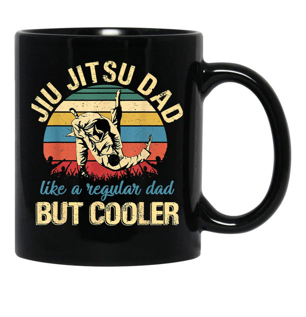 Fathers Day Jiu Jitsu Dad Training Father Vintage Funny Black Coffee Mug, Gift Coffee Mug - Black