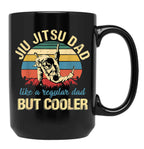 Fathers Day Jiu Jitsu Dad Training Father Vintage Funny Black Coffee Mug, Gift Coffee Mug