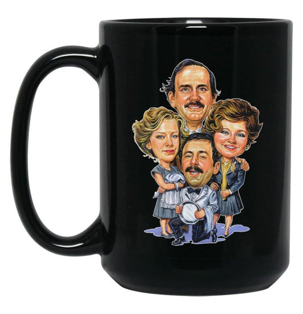 Fawlty Arts Towers Tv Series Characters Funny Design Black Coffee Mug, Gift Coffee Mug - Black
