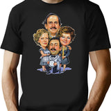 Fawlty Arts Towers Tv Series Characters Funny Design Premium Heavyweight Cotton T-Shirt - Black