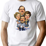 Fawlty Arts Towers Tv Series Characters Funny Design Premium Heavyweight Cotton T-Shirt - White