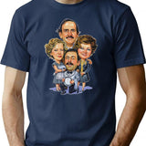 Fawlty Arts Towers Tv Series Characters Funny Design Premium Heavyweight Cotton T-Shirt - Navy