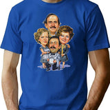 Fawlty Arts Towers Tv Series Characters Funny Design Premium Heavyweight Cotton T-Shirt - Blue