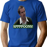 Fawlty Towers Sppppoons Premium Heavyweight Cotton T-Shirt - Blue
