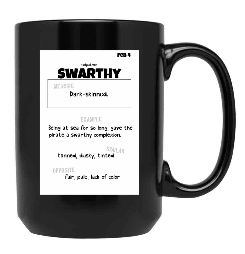 February 4 Swarthy Black Coffee Mug, Gift Coffee Mug