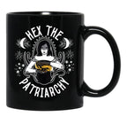 Feminist Witch Hex The Patriarchy Black Coffee Mug, Gift Coffee Mug - Black