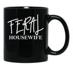 Feral Housewife Black Coffee Mug, Gift Coffee Mug - Black