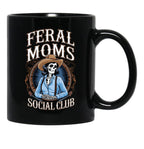 Feral Moms Social Club Black Coffee Mug, Gift Coffee Mug - Black