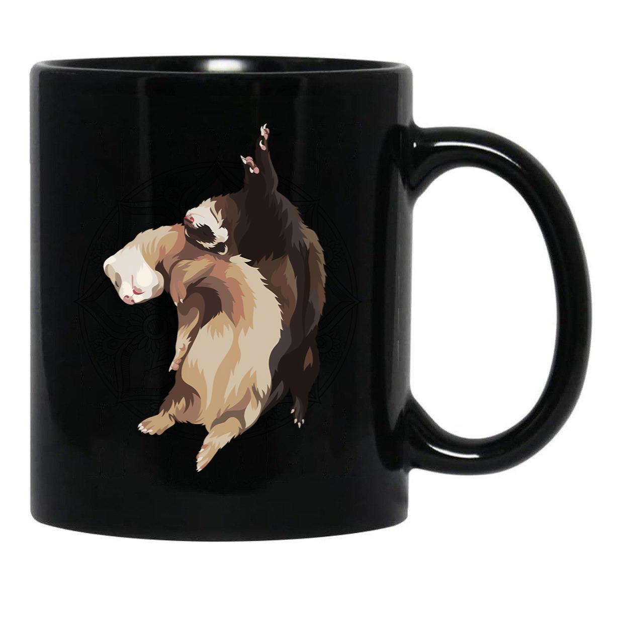 Ferret Art - Elinationart Black Coffee Mug, Gift Coffee Mug - Black