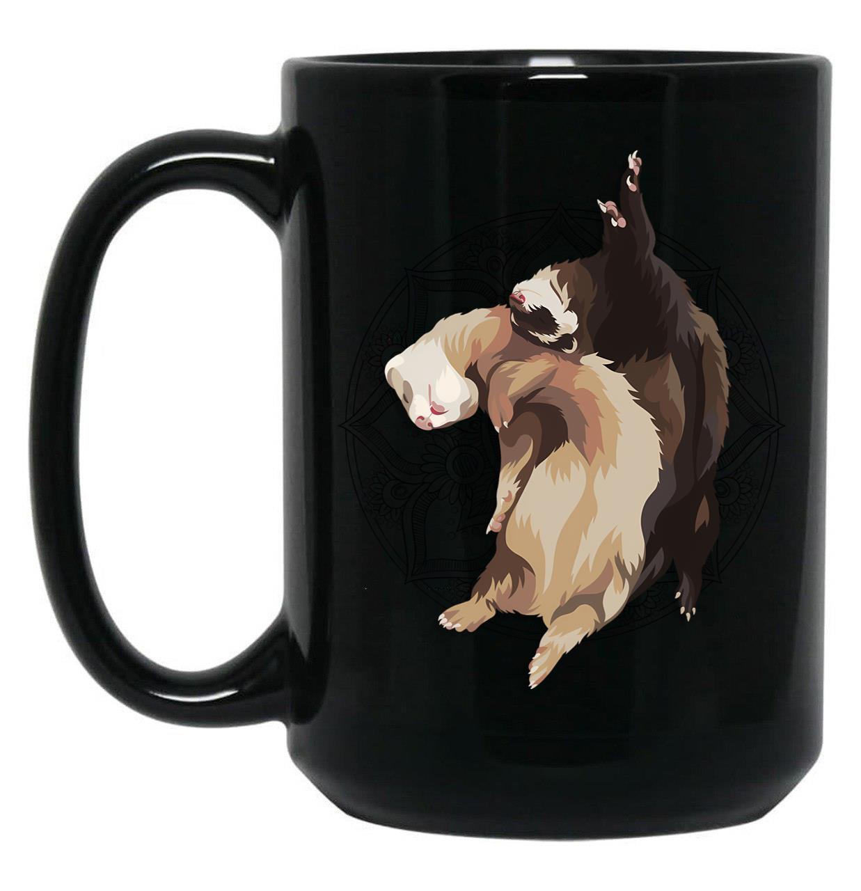 Ferret Art - Elinationart Black Coffee Mug, Gift Coffee Mug