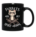 Ferret Lover Gift - Ferrets Are My Spirit Animal Black Coffee Mug, Gift Coffee Mug - Black