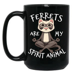 Ferret Lover Gift - Ferrets Are My Spirit Animal Black Coffee Mug, Gift Coffee Mug