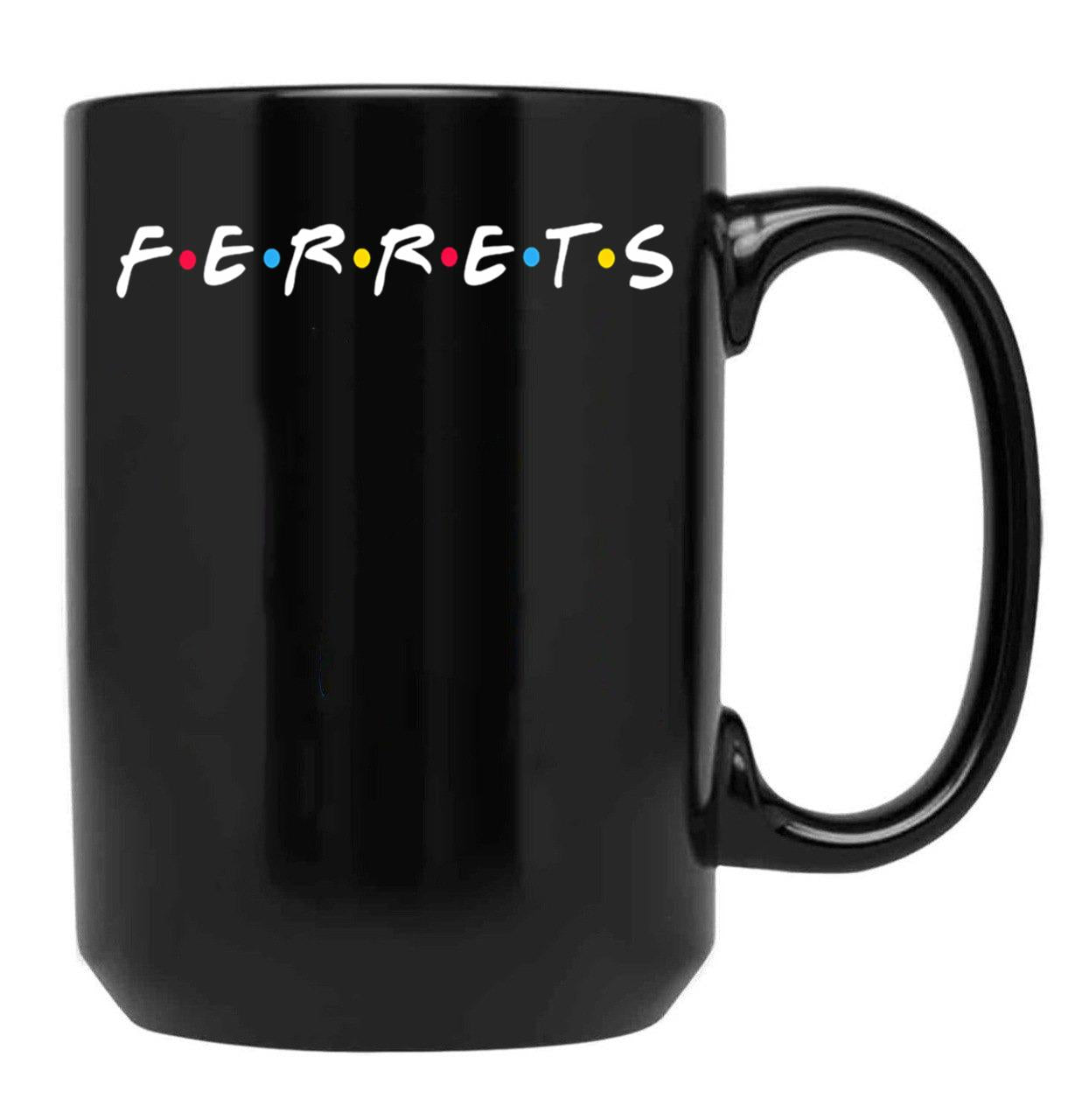 Ferrets Black Coffee Mug, Gift Coffee Mug
