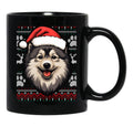 Finnish Lapphund Ugly Sweater Christmas Black Coffee Mug, Gift Coffee Mug - Black