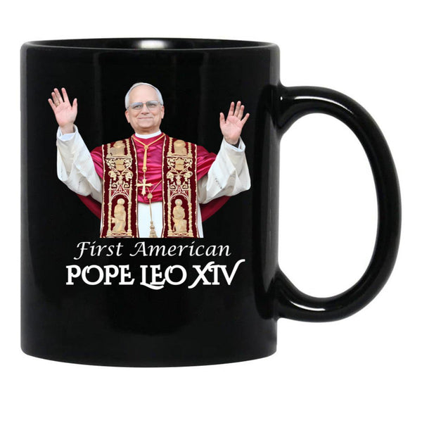 First American Pope Leo Xiv (1) Black Coffee Mug - Black